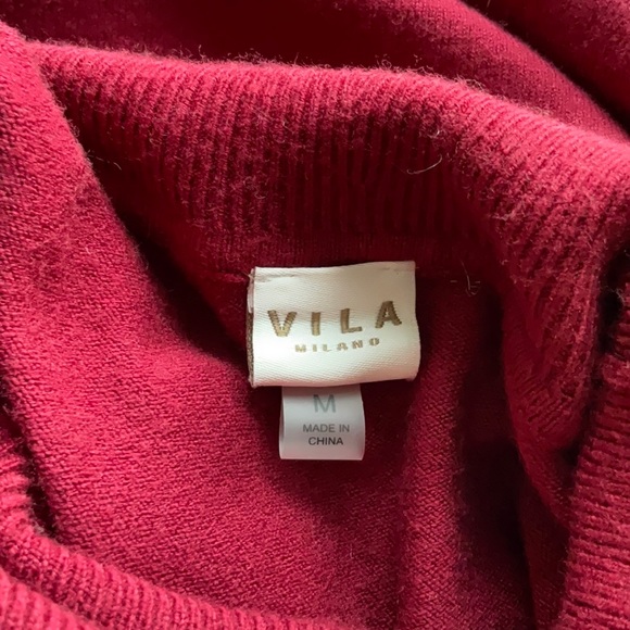 Villa Milano T Neck Sweater Embellished Cuffs Size - Med - Picture 5 of 7